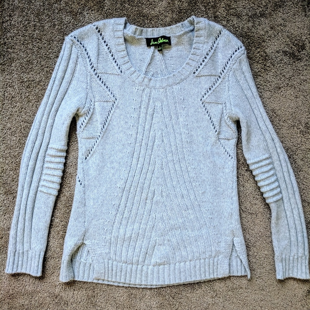 Sam Edelman Grey Moto Sweater